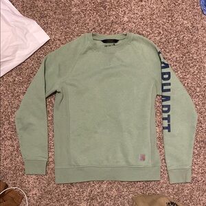 Carhartt Green Crewneck Sweater with Ribbed Cuffs